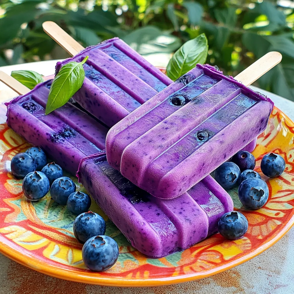 Blueberry Basil Lemonade Popsicles Refreshing Treat