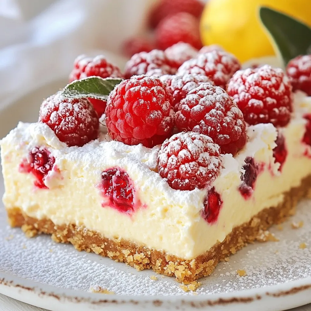 Raspberry Lemon Cheesecake Bars Delightful Dessert Treat