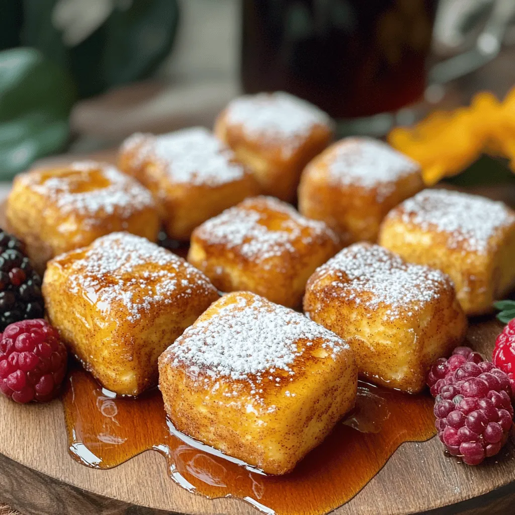 Cinnamon roll French toast bites are a fun twist on two classic treats. They combine the sweet taste of cinnamon rolls with the rich flavor of French toast. Each bite is small, warm, and perfect for sharing. This makes them great for breakfast or brunch. They are popular because they are easy to make and even easier to eat.