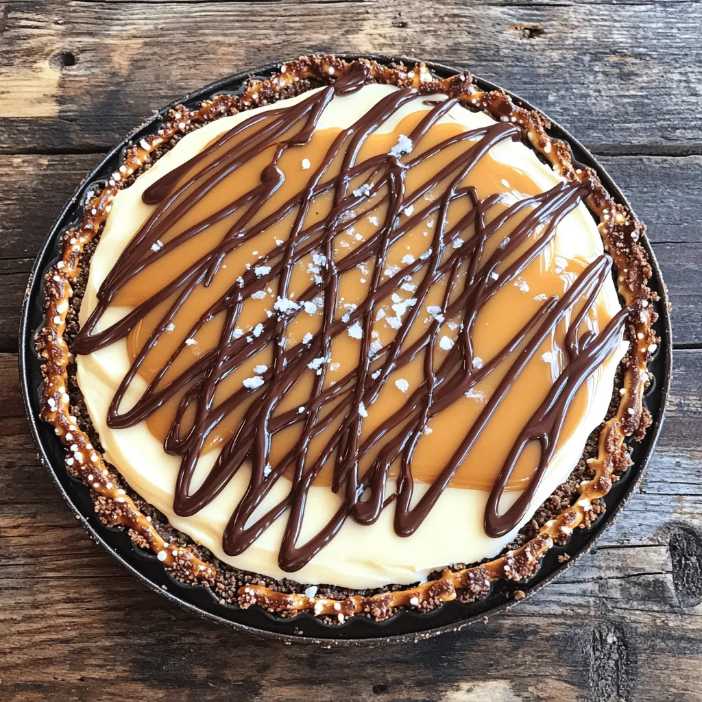 No-Bake Chocolate Caramel Pretzel Pie Delight
