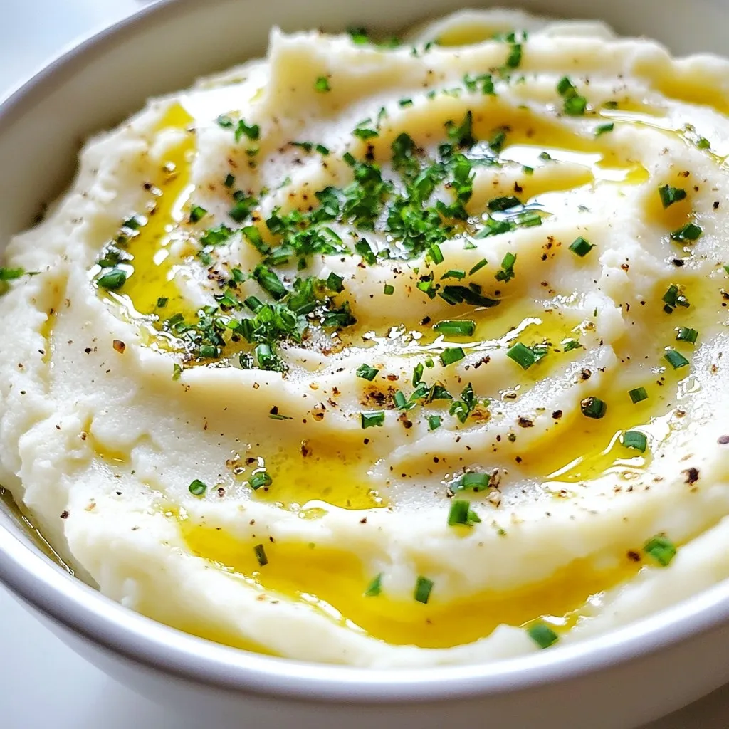 Garlic Herb Mashed Cauliflower Creamy Side Dish