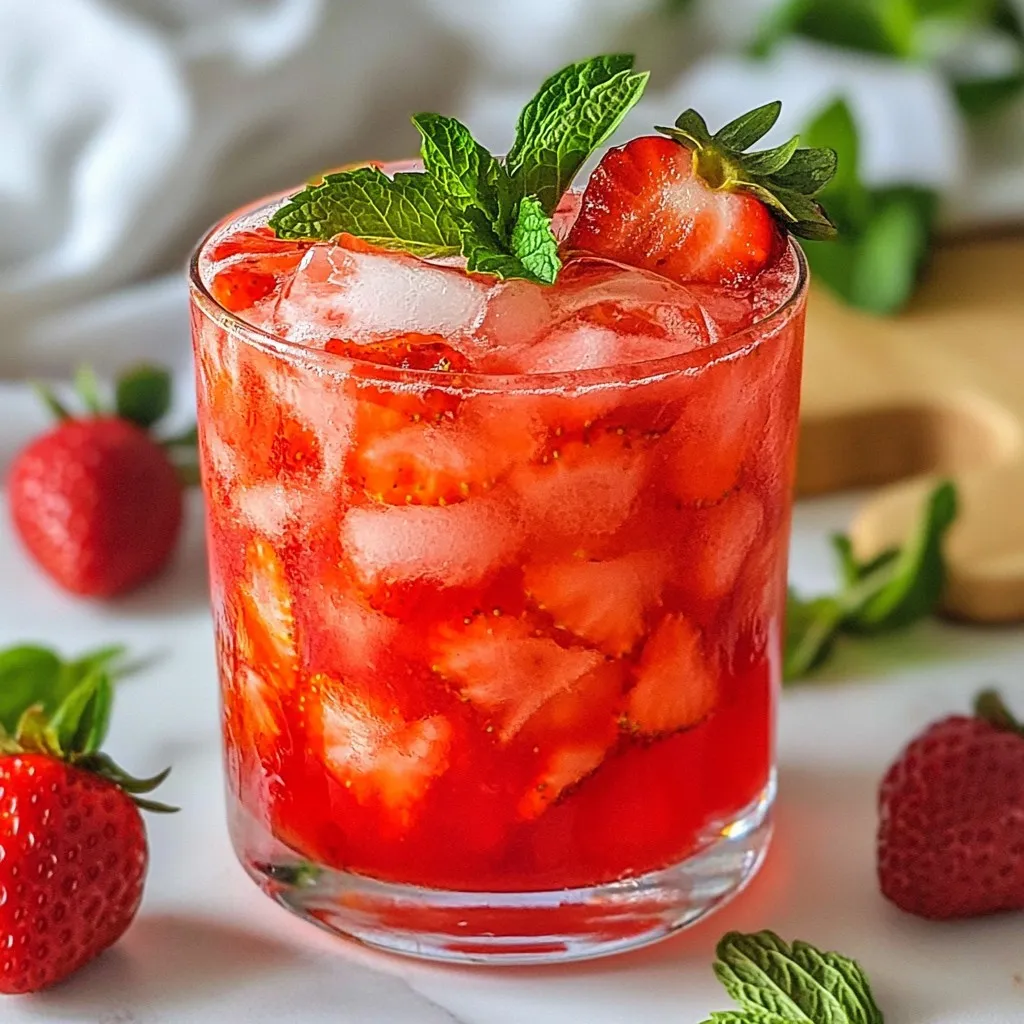 Sparkling Strawberry Rose Mocktail Refreshing Delight
