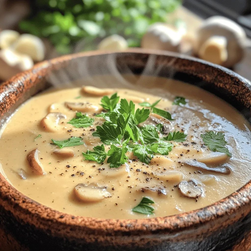 Quick and Creamy Mushroom Soup Without Dairy Delight