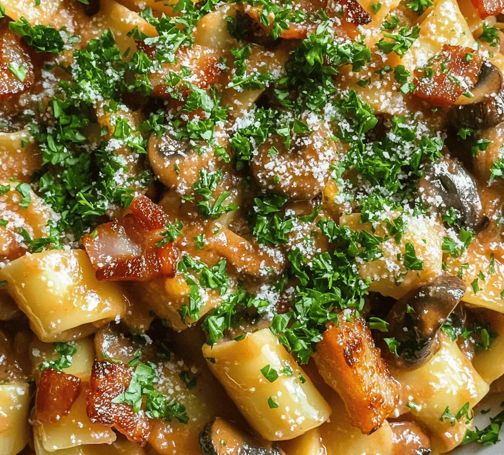Creamy Bacon Mushroom Pasta is a dish that embodies comfort and indulgence, making it a favorite among food lovers and home cooks alike. This recipe is a perfect blend of rich flavors and satisfying textures that can turn a simple meal into a gourmet experience. With its creamy sauce enveloping tender pasta, accented by the savory notes of crispy bacon and earthy mushrooms, this dish appeals to a wide range of palates.