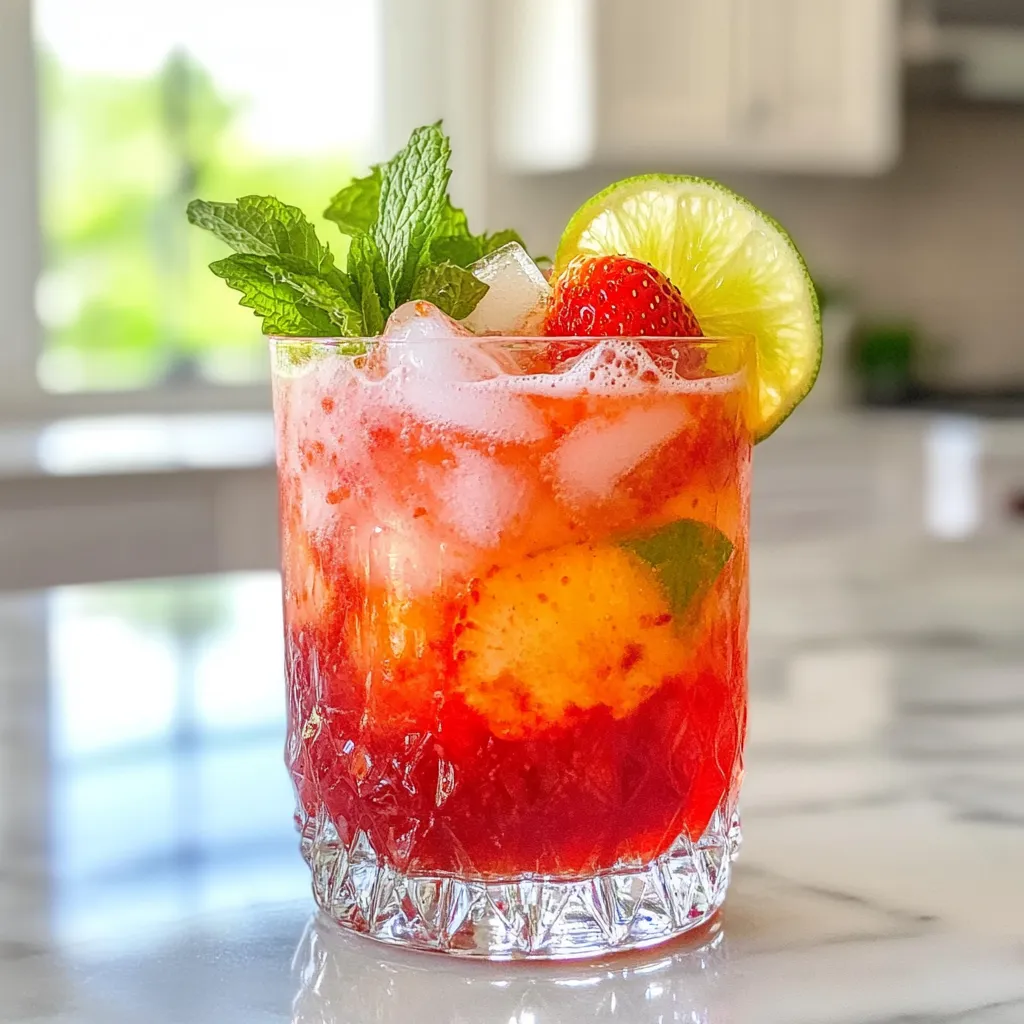 Strawberry Limeade Spritzer Refreshing Summer Drink
