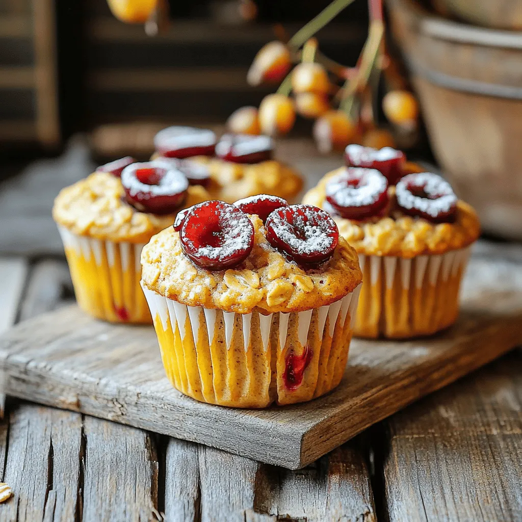 Cherry Oatmeal Protein Muffins Flavorful and Healthy Treat