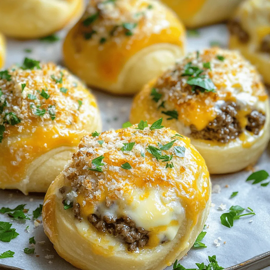Irresistible Garlic Parmesan Cheeseburger Bombs Delight