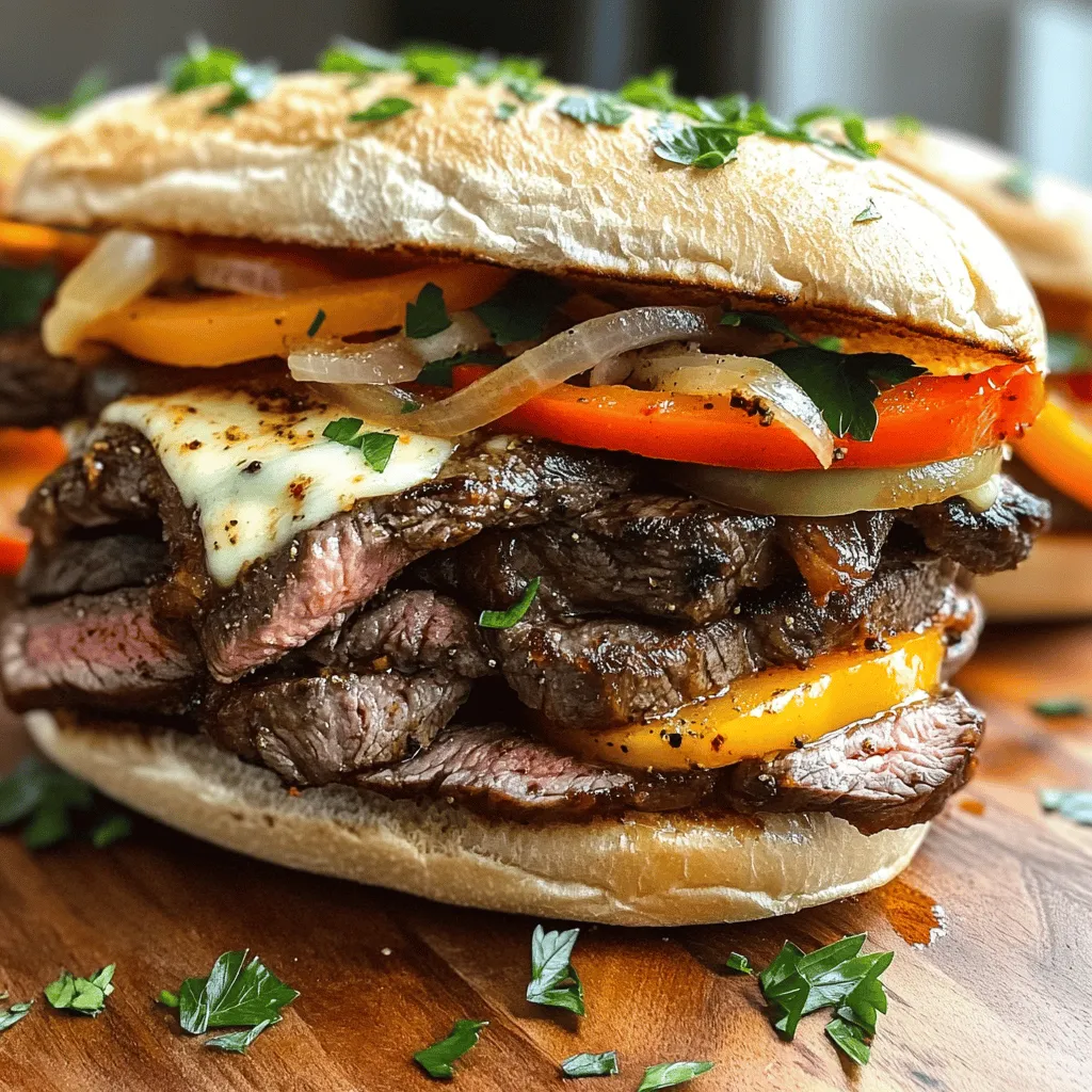 To make a savory steak bomb sandwich, you