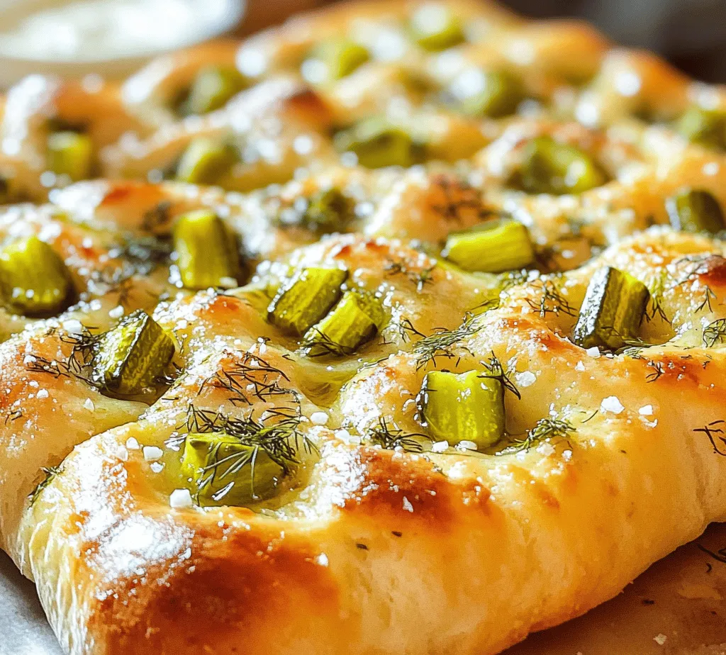 In the ever-evolving world of gastronomy, culinary enthusiasts are increasingly experimenting with unconventional ingredients to create innovative dishes. One such delightful creation that has emerged is Dill Pickle Focaccia Bread. This unique recipe marries the soft, pillowy texture of traditional focaccia with the tangy crunch of dill pickles, resulting in an extraordinary flavor experience that tantalizes the palate. Whether served as an appetizer at a casual dinner party or as a centerpiece at a gourmet gathering, Dill Pickle Focaccia Bread is sure to impress both family and friends.