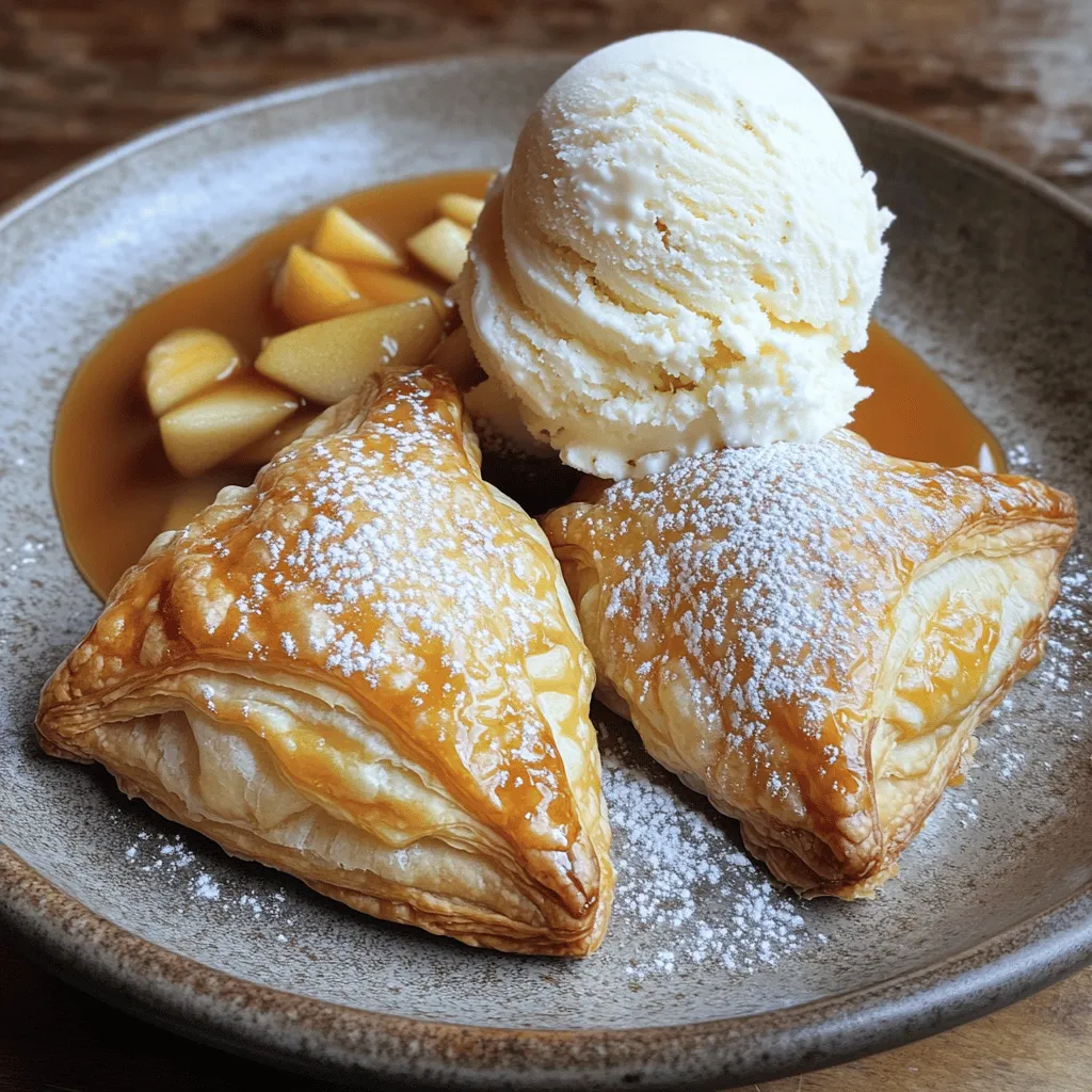 Warm Apple Turnovers with Vanilla Ice Cream Delight