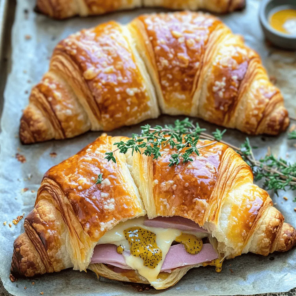 Baked Ham and Cheese Croissants Flaky Delight Recipe