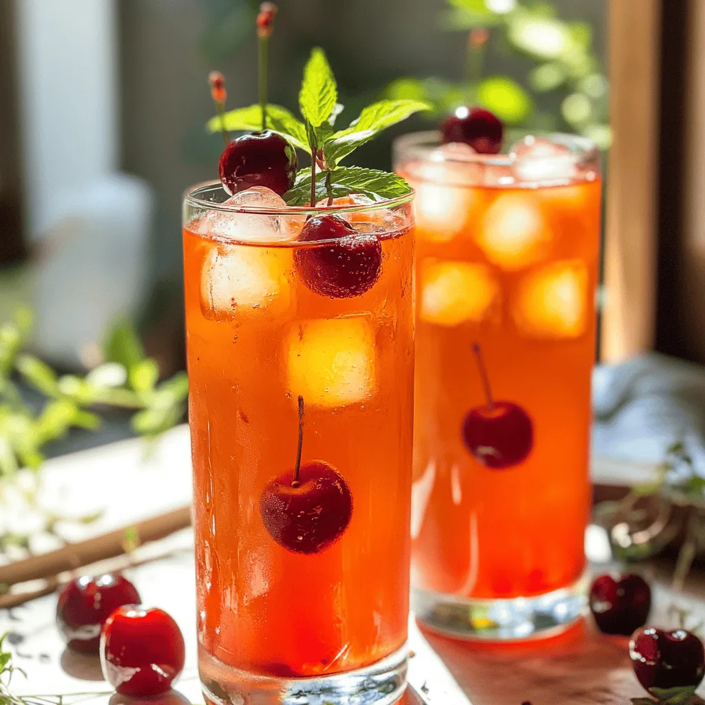Sweet &#038; Spicy Cherry Ginger Iced Tea Refreshing Recipe