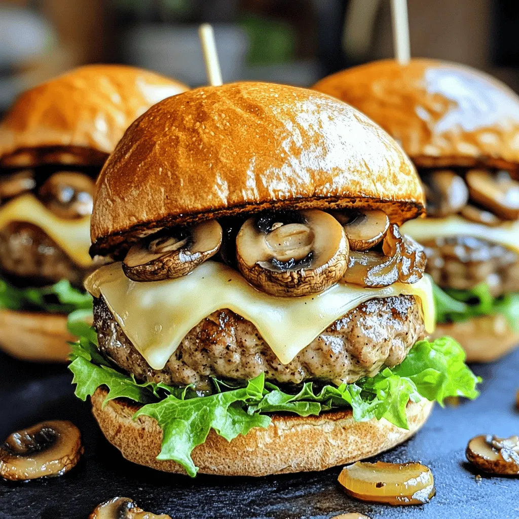 Mouthwatering Mushroom Swiss Turkey Burgers Recipe
