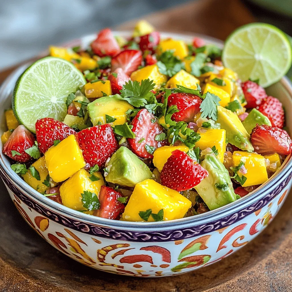 The avocado strawberry mango salsa recipe relies on fresh, vibrant ingredients. Each fruit plays a key role in the taste and texture of the salsa.