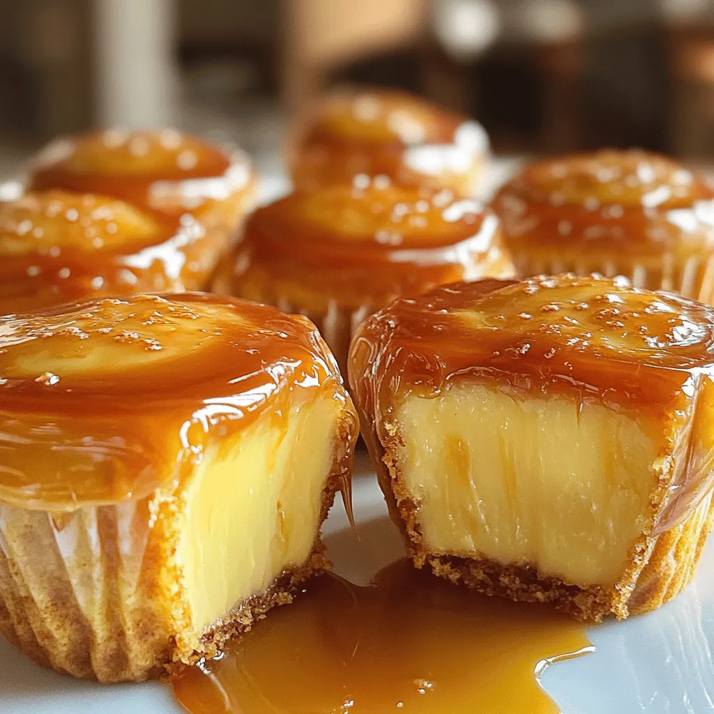 Caramel flan muffins are a delightful mix of two beloved desserts. They combine rich flan with soft, airy muffins. These treats have a creamy center and a sweet caramel top. The texture is smooth, while the flavor is sweet and buttery.