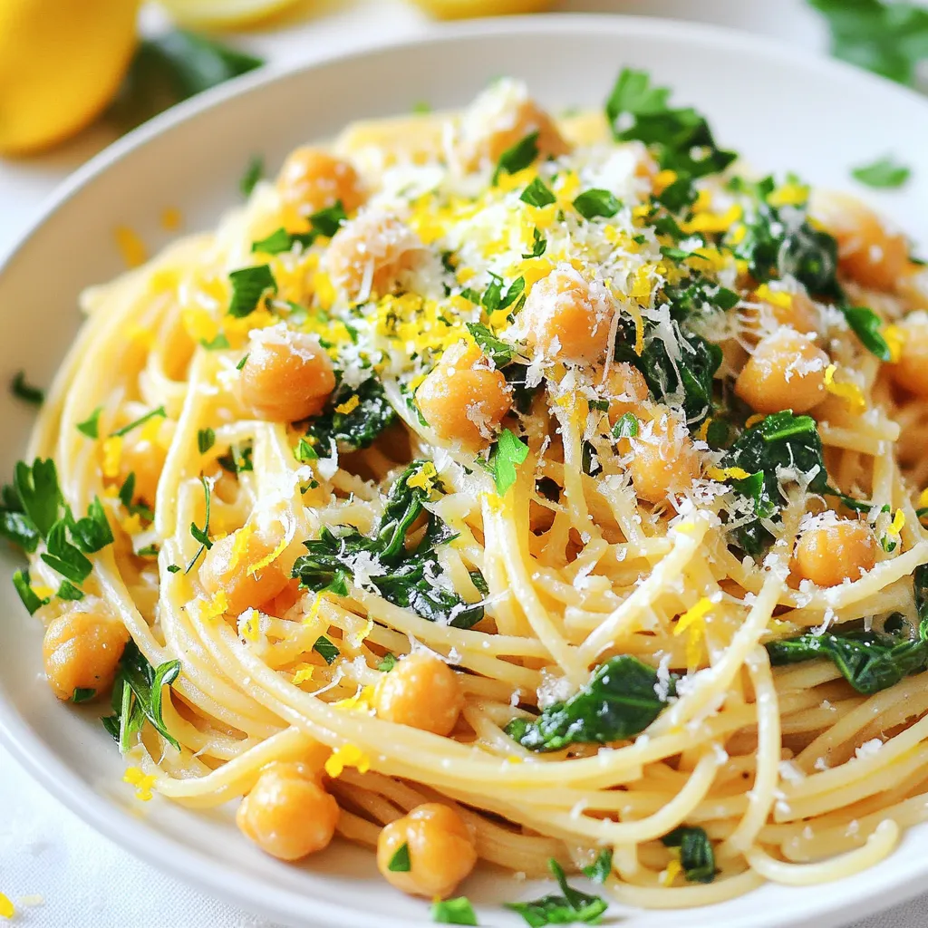 Lemon Garlic Chickpea Pasta Fresh and Flavorful Dish
