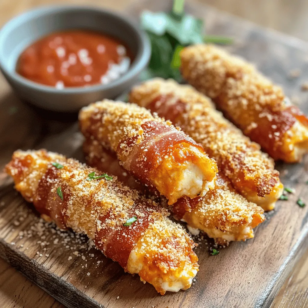 Crispy Bacon-Wrapped Mozzarella Sticks: A Delicious Indulgence