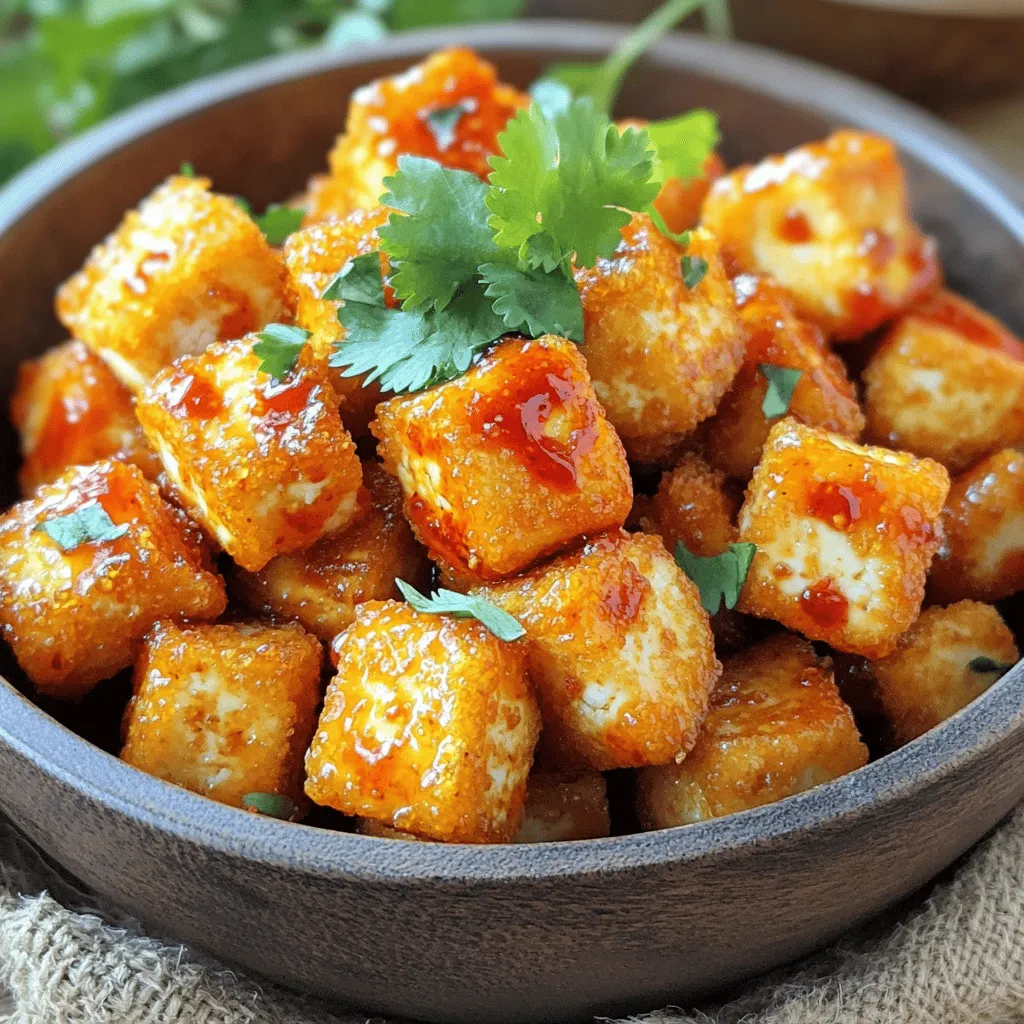 Air Fryer Sriracha Garlic Tofu Nuggets Crispy Delight