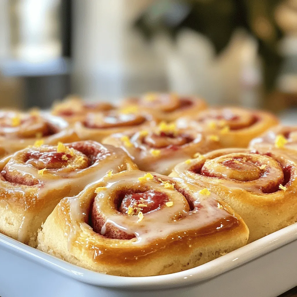 Raspberry Cinnamon Rolls with Lemon Glaze