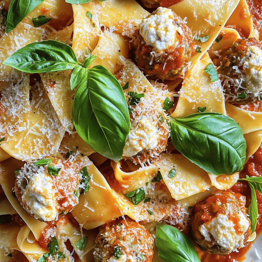 Savory Pappardelle &#038; Stuffed Meatballs Delight Recipe