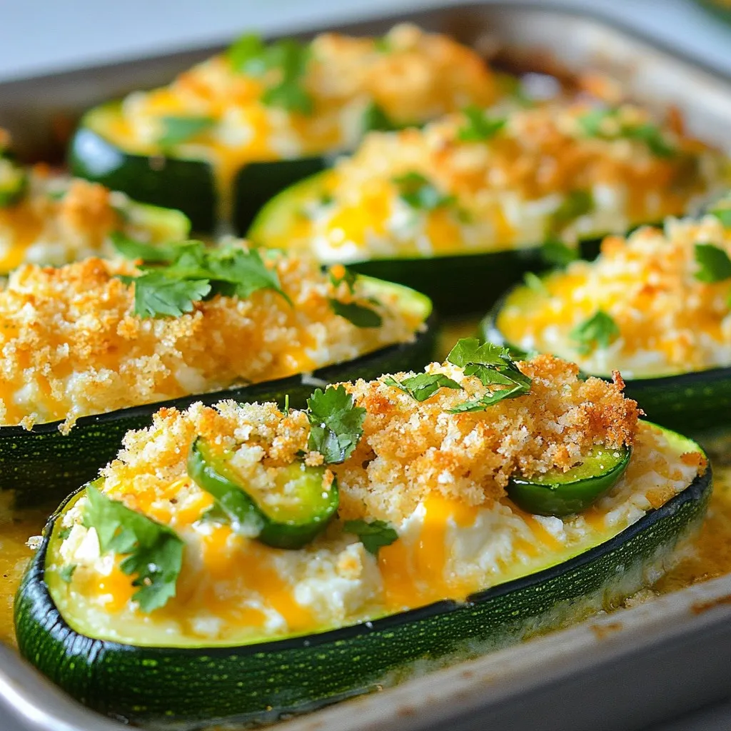 Cheesy Jalapeño Stuffed Zucchini Irresistible Recipe
