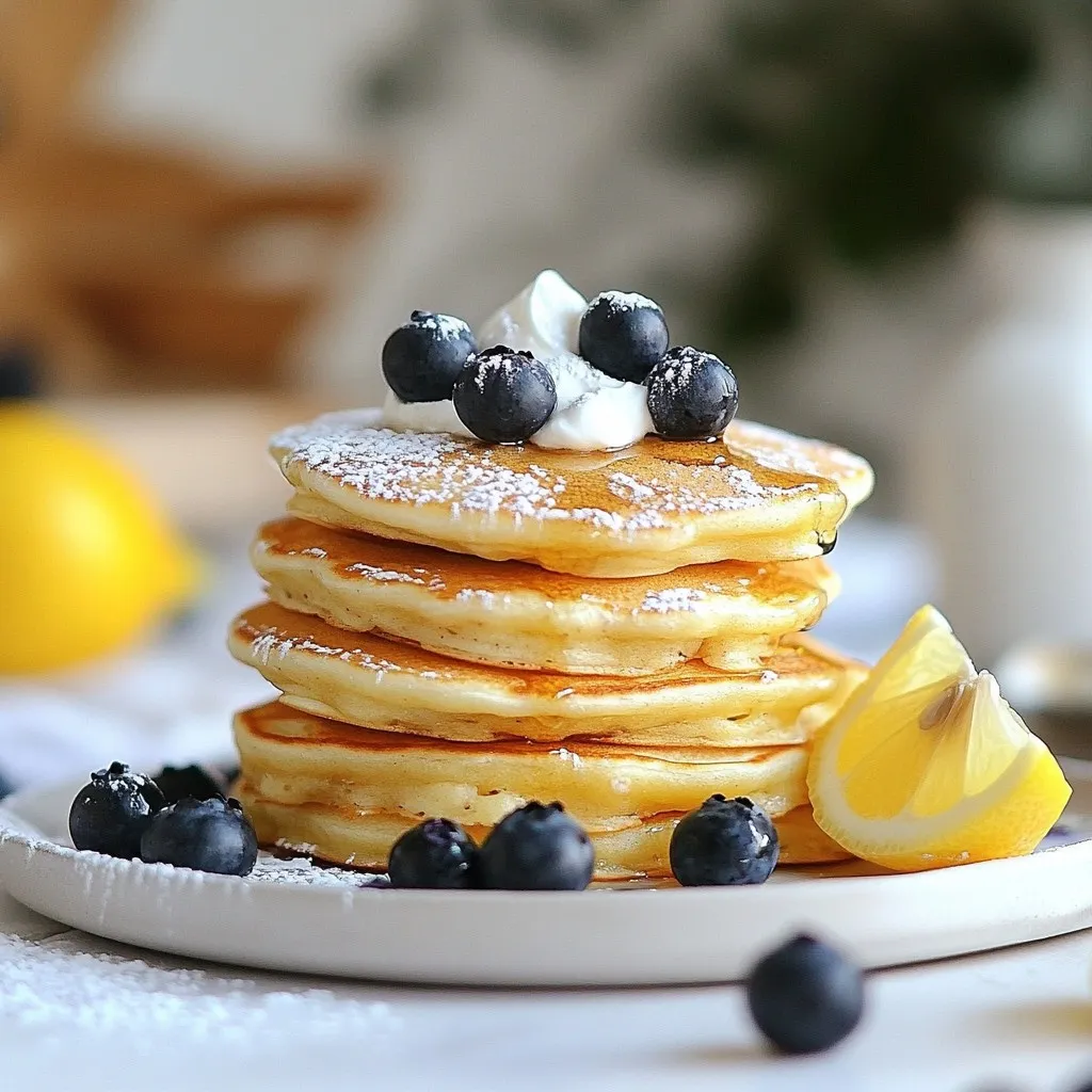 Lemon Blueberry Greek Yogurt Pancakes Delightfully Fluffy