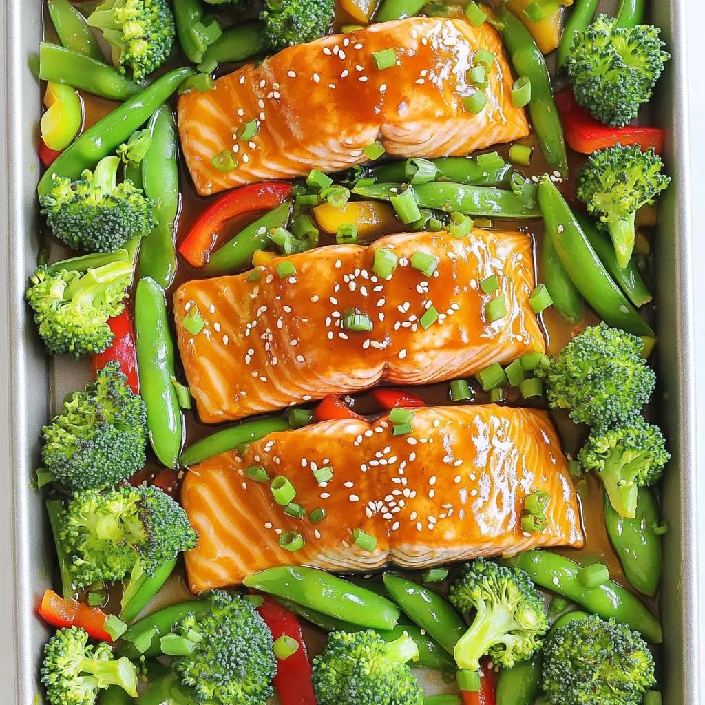 Sheet-Pan Miso Glazed Salmon and Veggies Delight