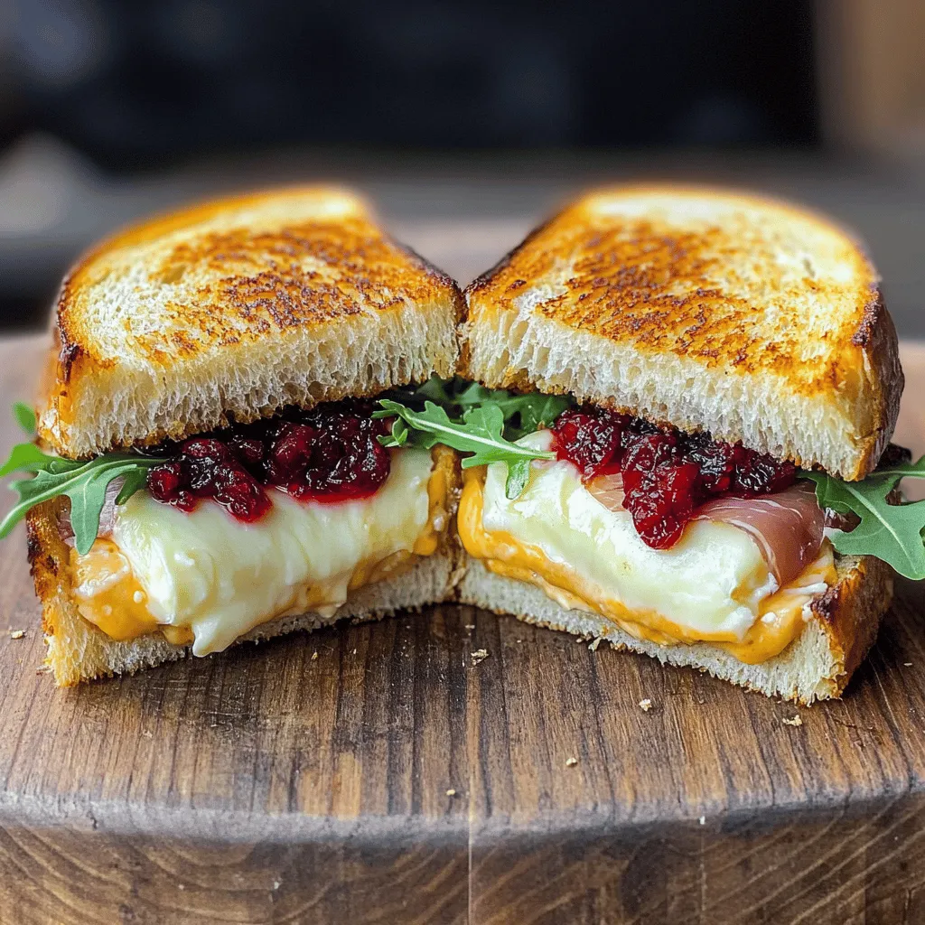 To make a delicious Cranberry, Brie, and Prosciutto Grilled Cheese, gather these ingredients: