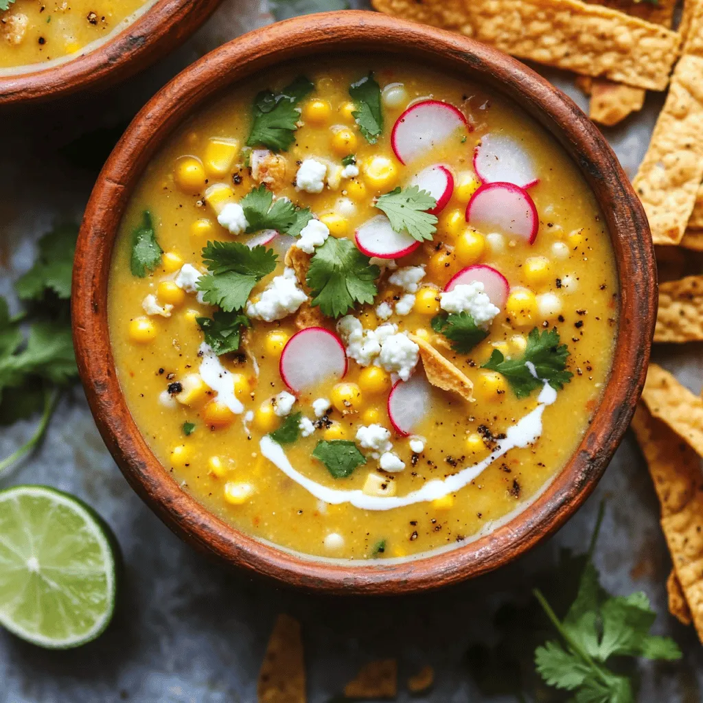 Esquites soup is a warm, creamy dish that brings joy to many. It blends fresh corn with spices, cream, and toppings. This soup draws its roots from esquites, a popular Mexican street food. Esquites consists of corn kernels cooked with lime, chili, and cheese. You eat it from a cup, often topped with fresh herbs.