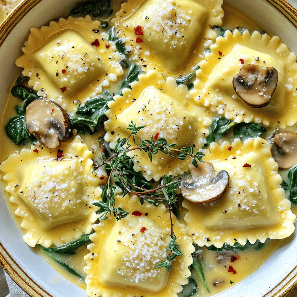Minute Garlic Butter Mushroom Ravioli Tasty Delight