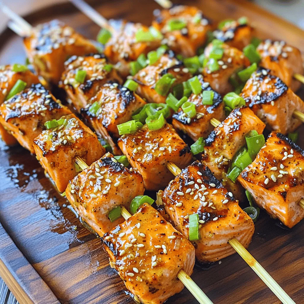 Garlic Ginger Salmon Skewers Juicy and Flavorful Dish
