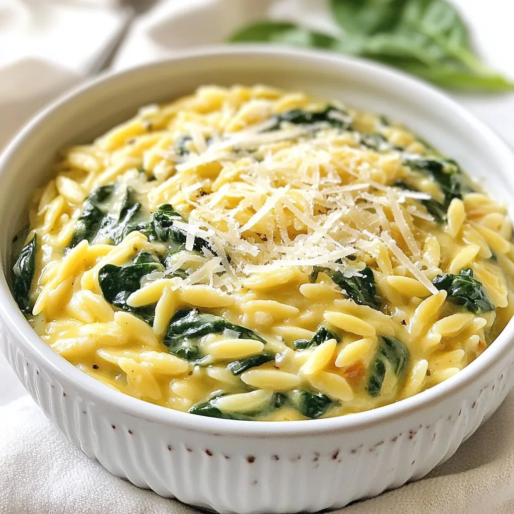 Creamy Parmesan Spinach Orzo Flavorful Dinner Delight