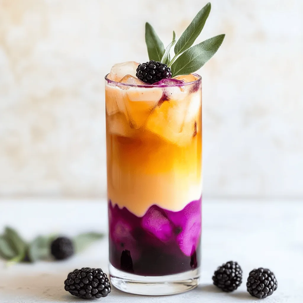 Blackberry Sage Iced Tea Latte Refreshing Summer Drink