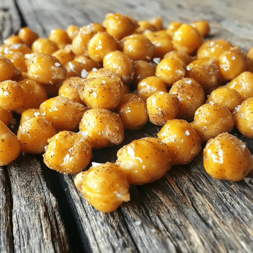 Maple Cinnamon Roasted Chickpeas Healthy Snack Treat