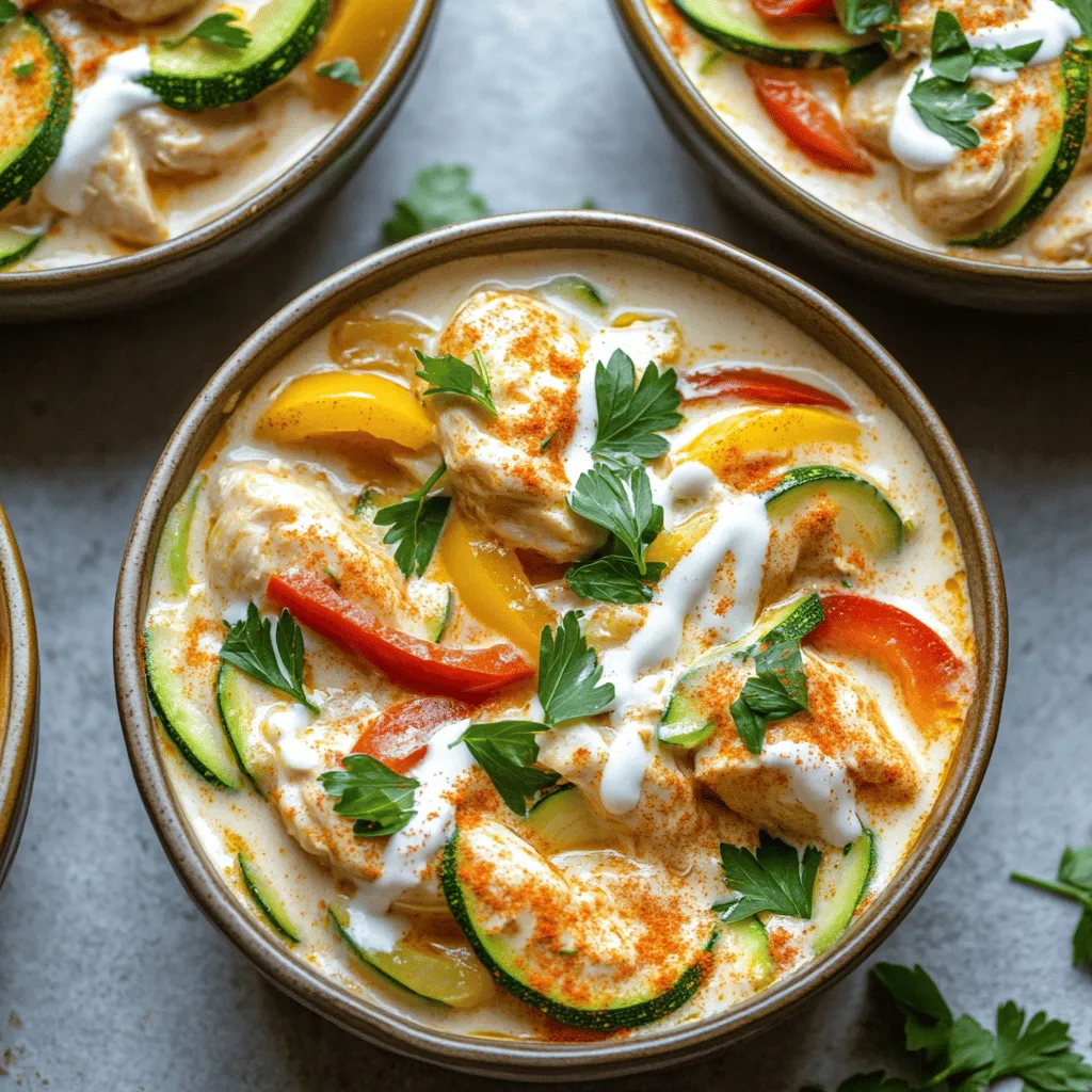 When making Cremiges Paprika-Zucchini-Hähnchen, you’ll need some fresh and tasty ingredients. Here’s what to gather for this creamy delight: