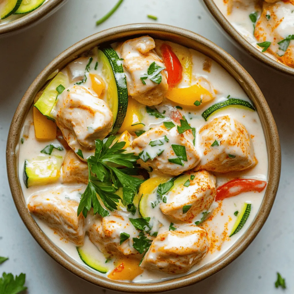 Cremiges Paprika-Zucchini-Hähnchen Simple and Tasty