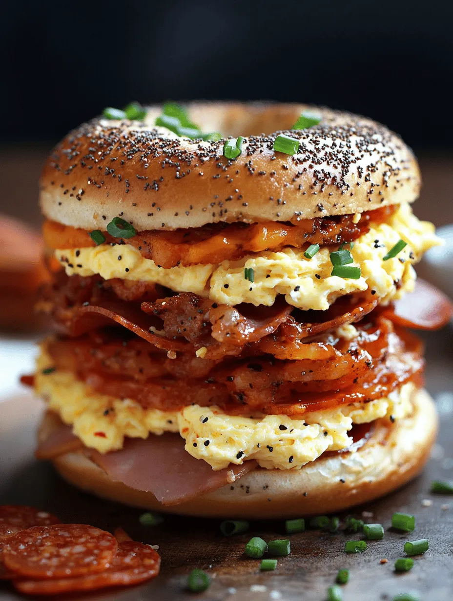 Four Meat, Four Cheese Bagel Breakfast Sandwich: A Protein-Packed Start to Your Day
