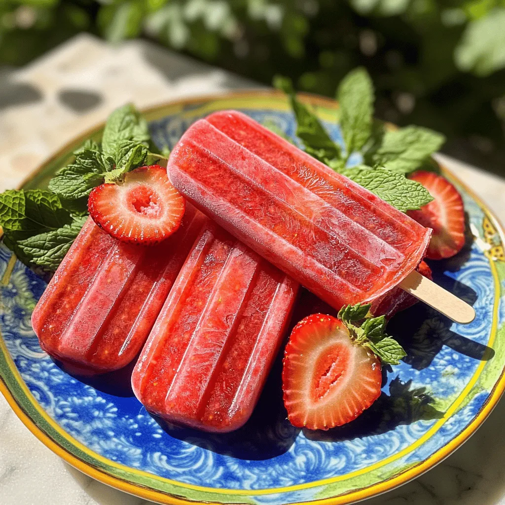 Fresh strawberries are the star of this recipe. Choose ripe, sweet strawberries for the best flavor. You need about 2 cups. Make sure to hull and halve them before blending. This step helps release their juice and makes the popsicles flavorful.