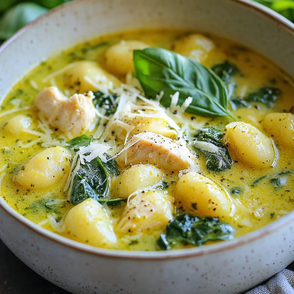 Creamy Pesto Chicken Gnocchi Soup Rich Flavor Delight