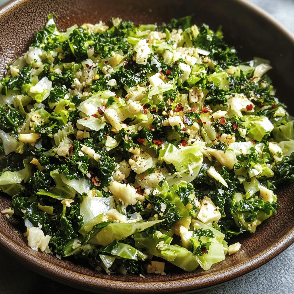 Garlic Sautéed Cabbage &#038; Kale Skillet Recipe