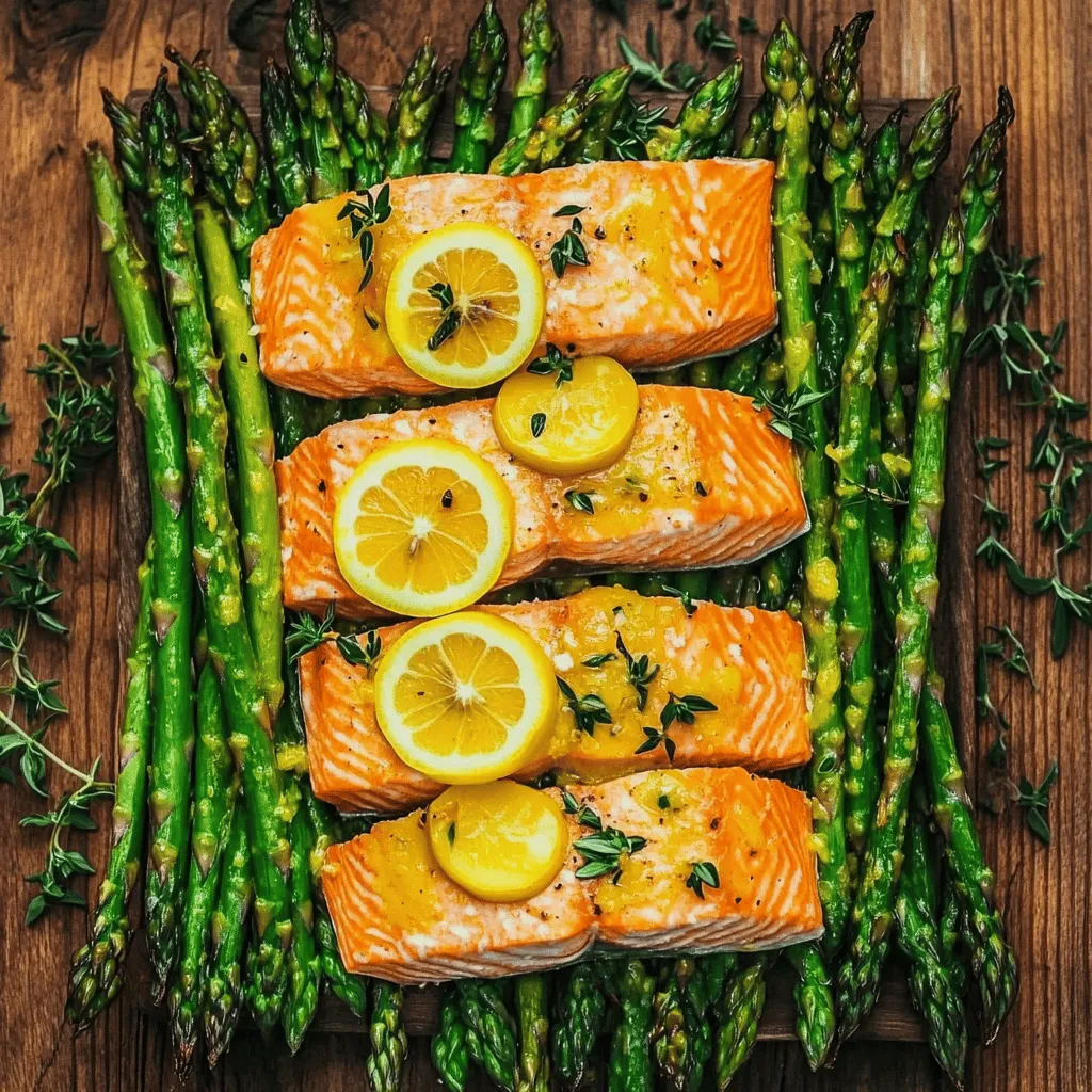 Baked Salmon in Foil with Asparagus and Zesty Sauce