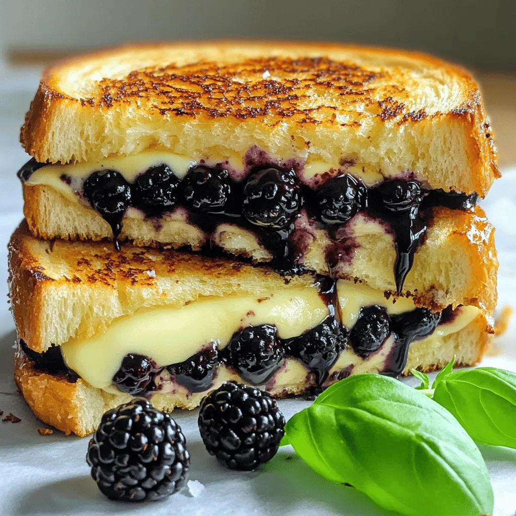 - 2 slices of sourdough bread - 4 ounces brie cheese, sliced - 1/4 cup fresh blackberries