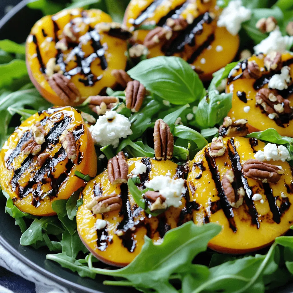 Grilled Peach Salad with Goat Cheese Flavor Boost