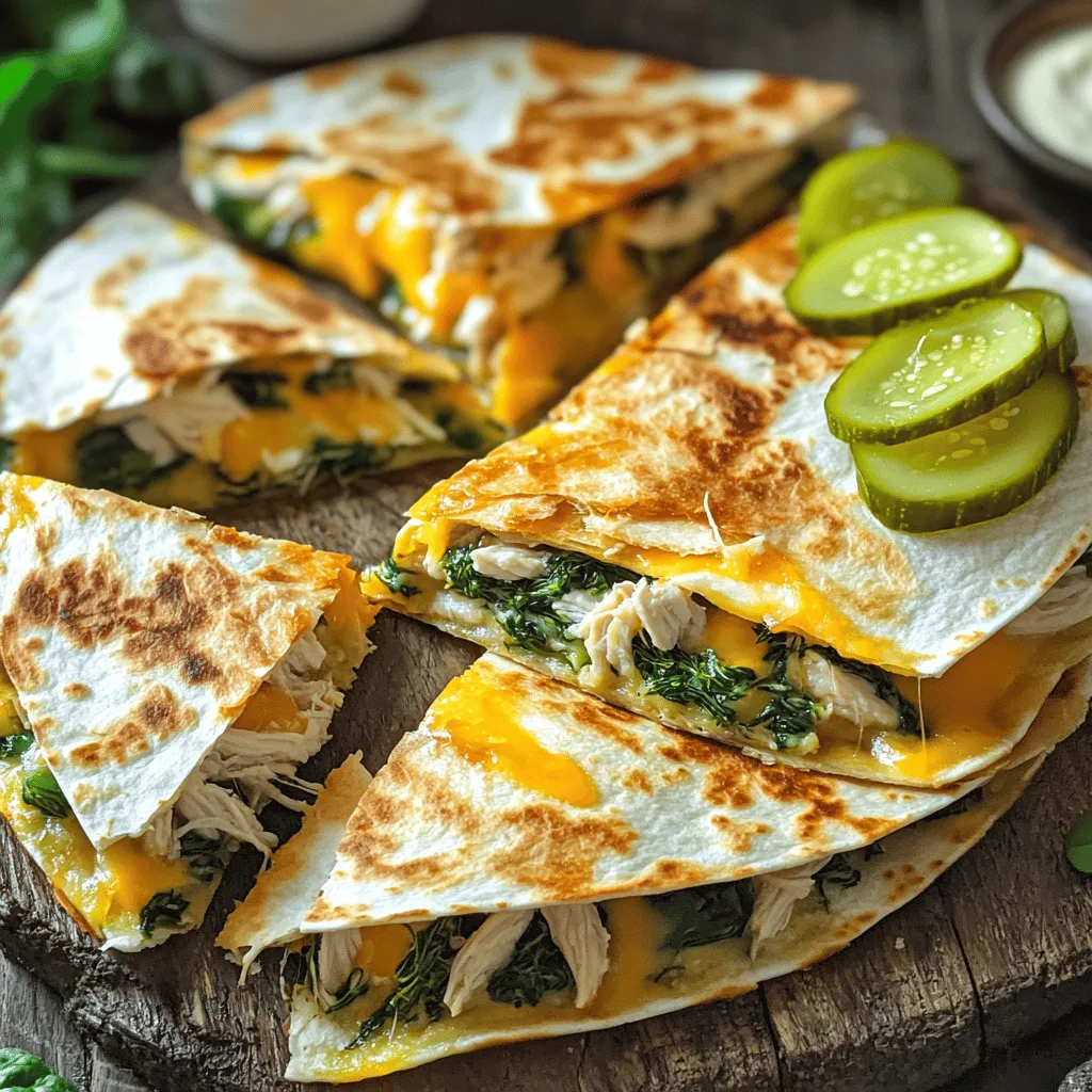Pickle Ranch Chicken and Spinach Quesadillas Delight