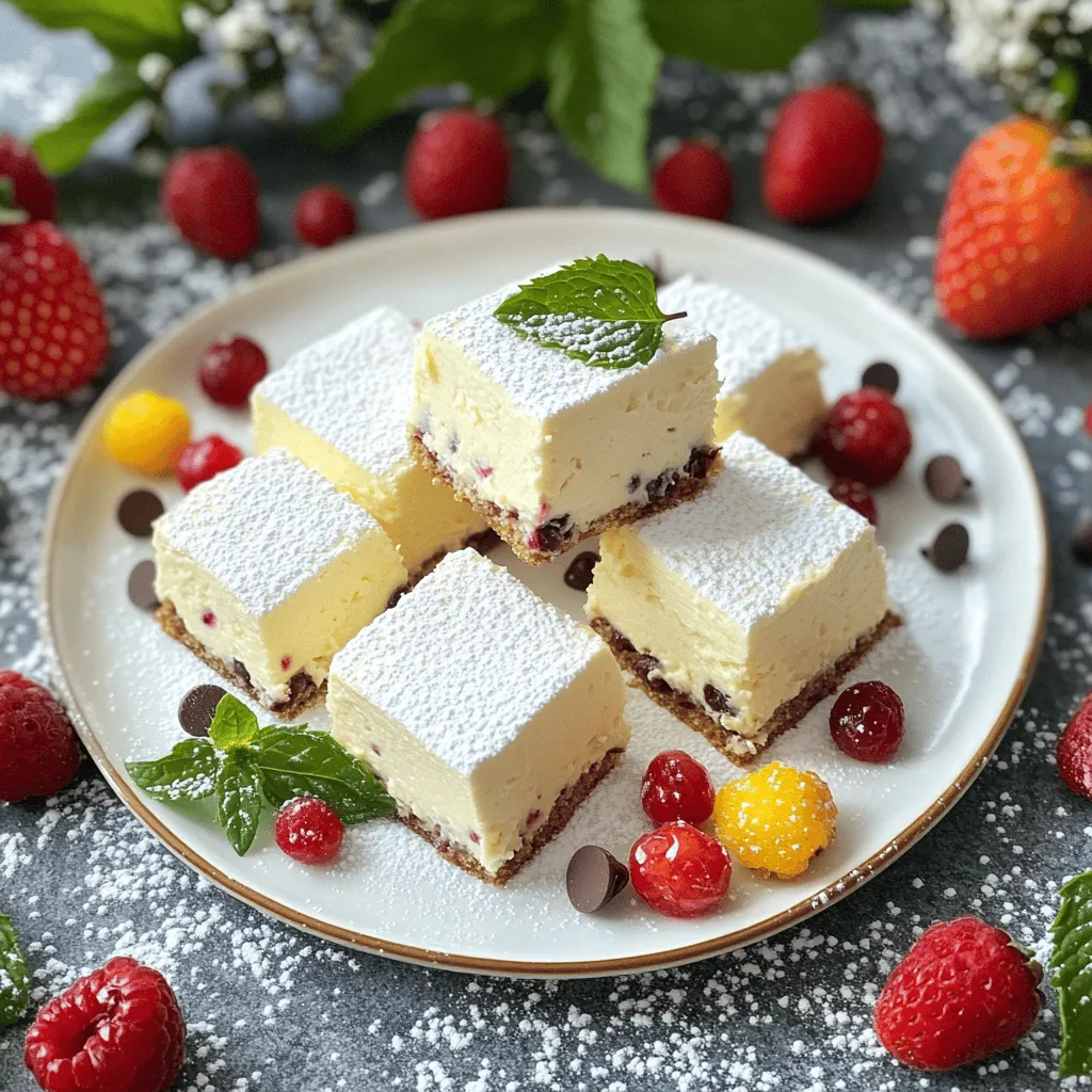The main ingredients for cream cheese squares include cream cheese, sugar, and eggs. These three form the base of the squares. The cream cheese gives a rich and creamy texture. Sugar adds sweetness, while eggs help bind everything together.