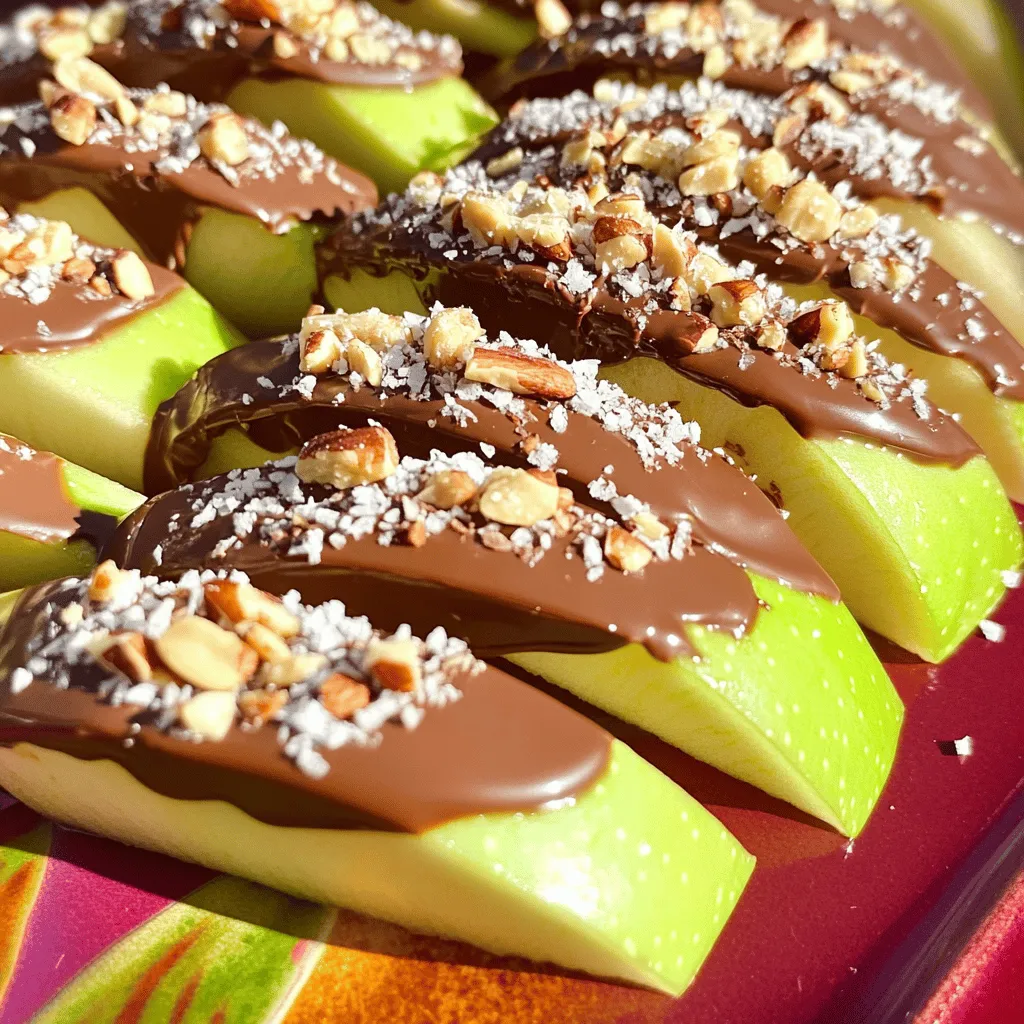 Chocolate Dipped Apple Slices Sweet and Simple Treat