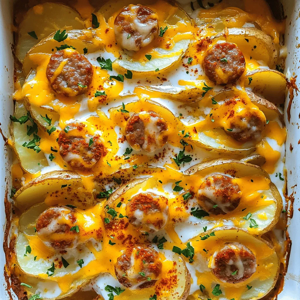 Potatoes Au Gratin with Smoked Sausage Delight