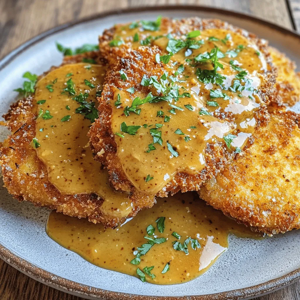 Crunchy Pork Schnitzel with Zesty Dijon Gravy: A Culinary Delight