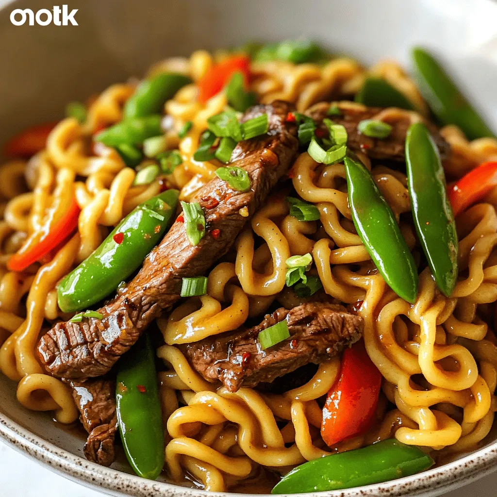 Garlic Butter Steak Lightning Noodles Tasty and Quick Dish