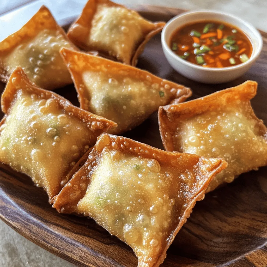 Fried wontons are crispy pockets filled with savory goodness. They are a popular snack and appetizer in many cuisines. The main ingredient is a wonton wrapper, which is thin and pliable. This wrapper holds various fillings, often made from meat or vegetables.